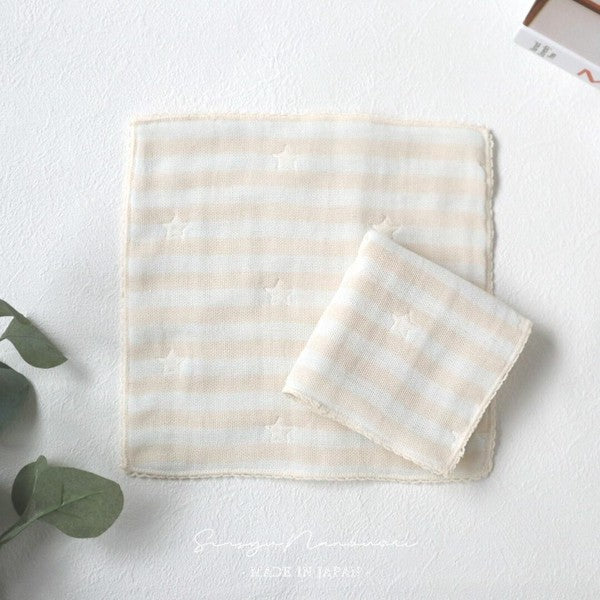 Senshu Nanbuori [éclat bébé] 4-ply gauze mini handkerchief