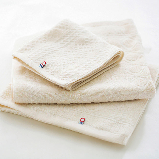 Imabari RIPIN Gentle Towel 3pc Gift Set (Bath Towel 1pc, Face Towel 1pc, Wash Towel 1pc)