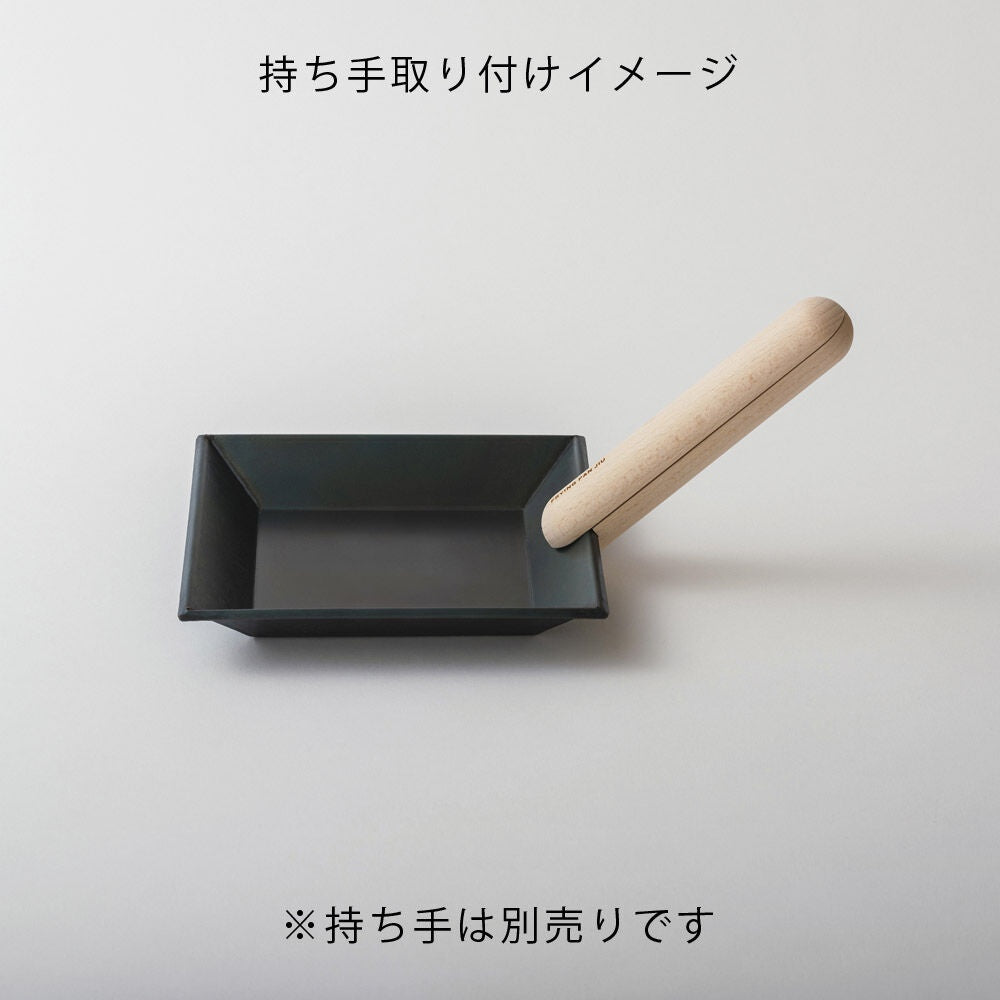 FUJITA KINZOKU Frying Pan JIU Square Type S size / JIU10 Iron Pan Plate / Minimal Stylish Kitchenware / Made in Osaka, Japan