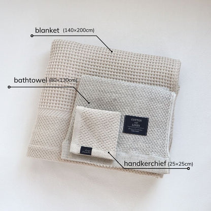 Sensyu Nanbuori Cotton Linen Honeycomb Waffle Handkerchief